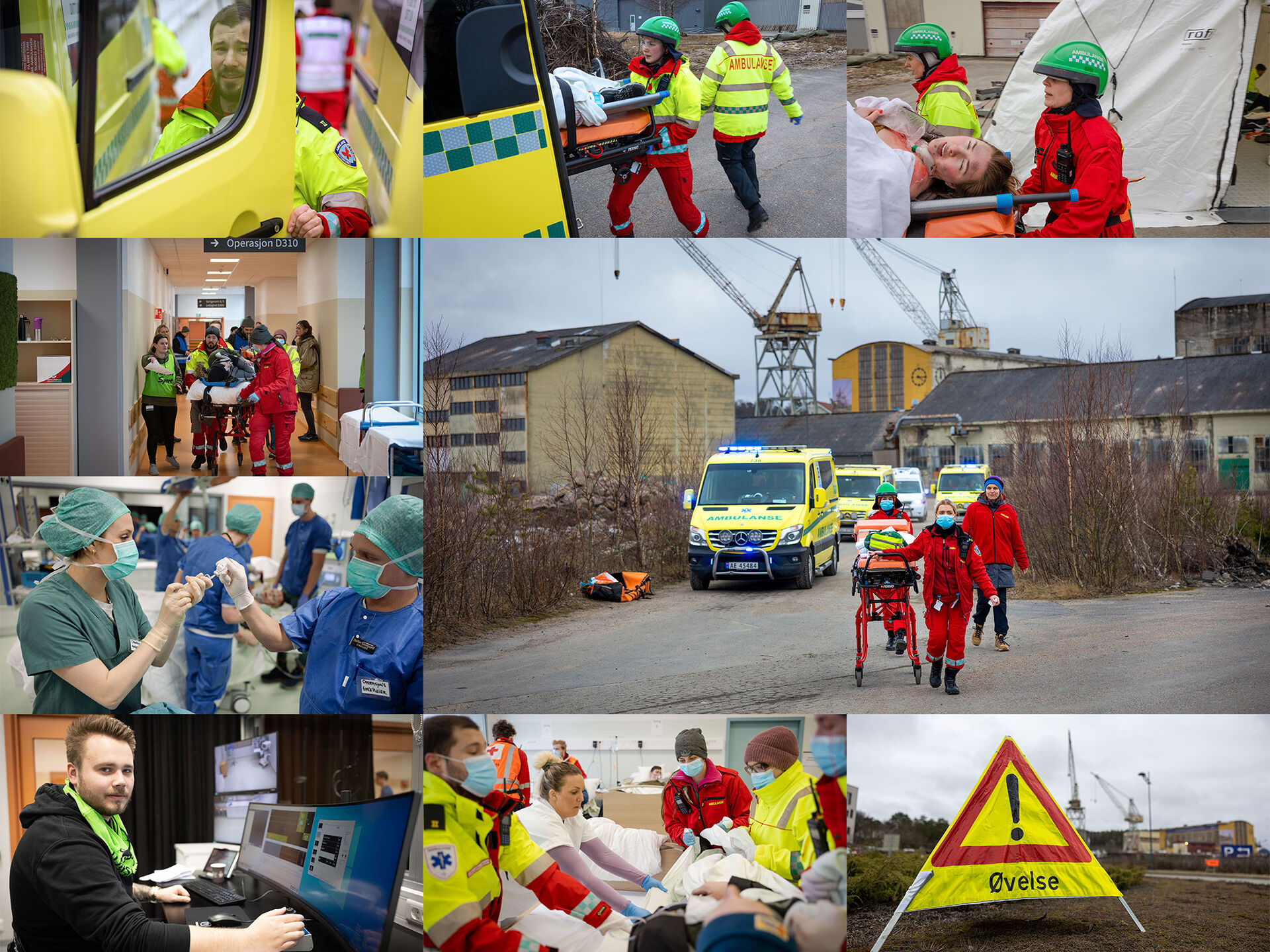 Denne bildesamlingen viser flere fotografier fra høgskolens kriseøvelse.