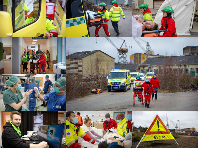 Denne bildesamlingen viser flere fotografier fra høgskolens kriseøvelse.