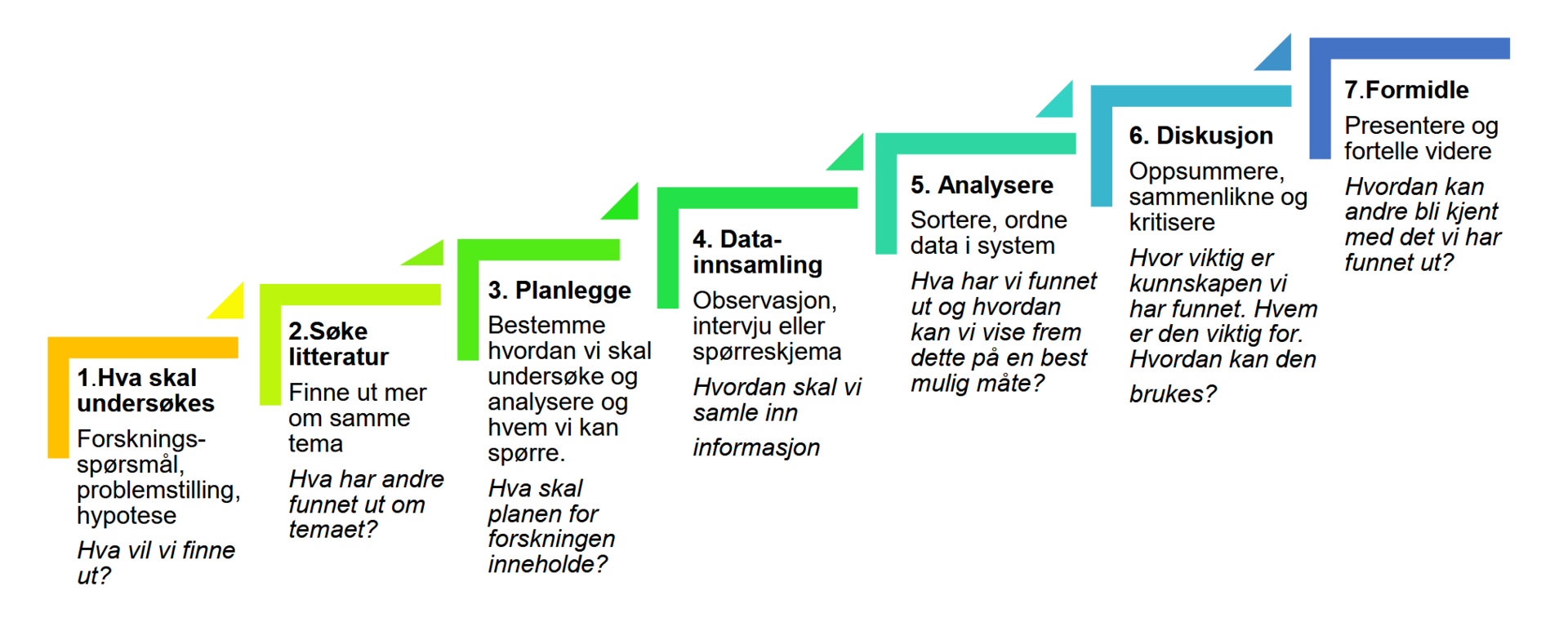 Illustrasjon av den trinnvise læringsprosessen. 