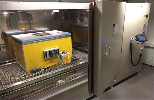 Inside environmental chamber