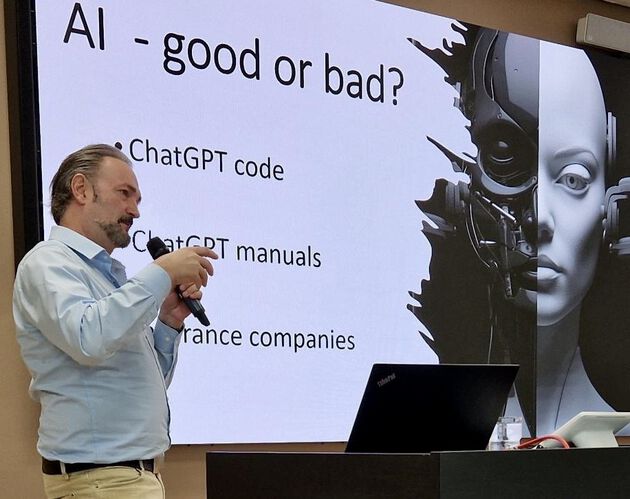PhD Pedro Kringen presenting at Fagforum for kunstig intelligens i offentlig sektor