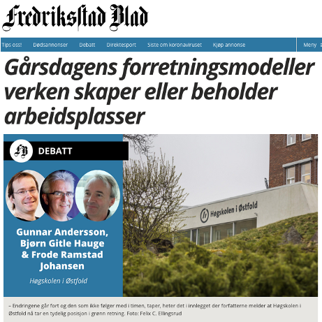 Faksimile av bildet til leserinnlegget i Fredriksstad Blad 2.3.2021