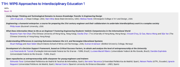 Tracket "Approaches to Interdisciplinary Education"