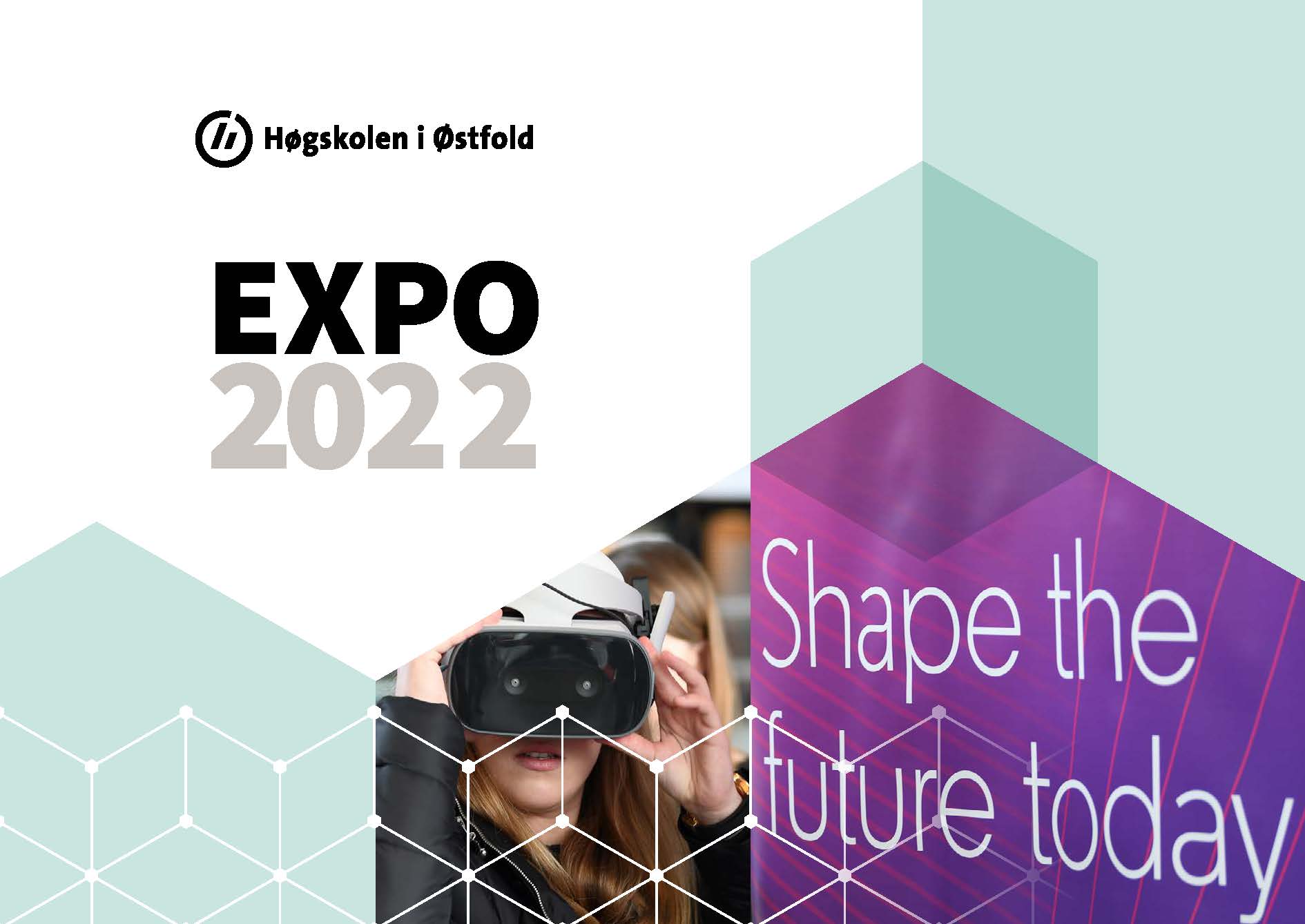 Forsiden av EXPO-katalogen 2022 med teksten Shape the future today.