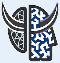 Logo generated by DALL·E 2 with the text "logo of a brain with a viking symbol in it".