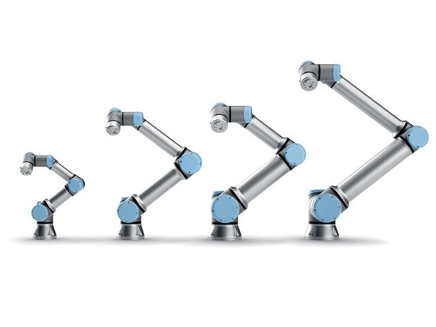 Flere robotarmer på linje av merket Universal Robots