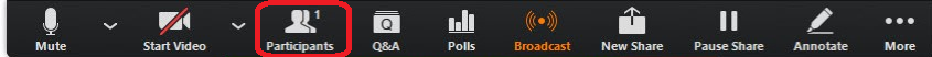 Trykk på "Participants"