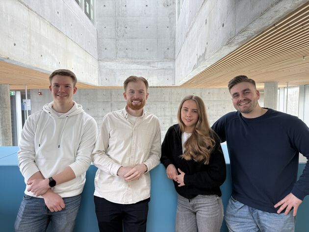 Fra venstre mot høyre: Robin Kristiansen Enerhaugen, Vetle Marentius Nilsen, Emilie Ruud, Sondre Kasin Hammerborg