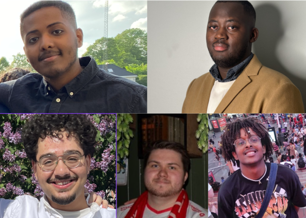 Fra venstre mot høyre : Muhsin Hashi, Musa Jalloh, Hadi Ayser Ali, Cornelius Mikalsen Kjelsaas, Abdi Salam Qorane Gure