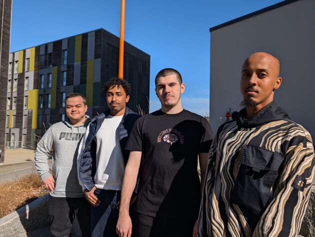 Fra venstre mot høyre: Fredrik Brodahl, Mahamoud Ibrahim, Bardh Arifi, Ayub Abdirazak Ali