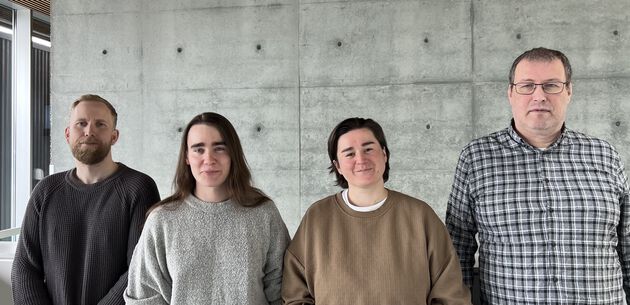 Fra venstre mot høyre: Espen Sørum,  Kacper Krzysztof Marcinkowski, Elise Sundby Brun, Espen Mostad