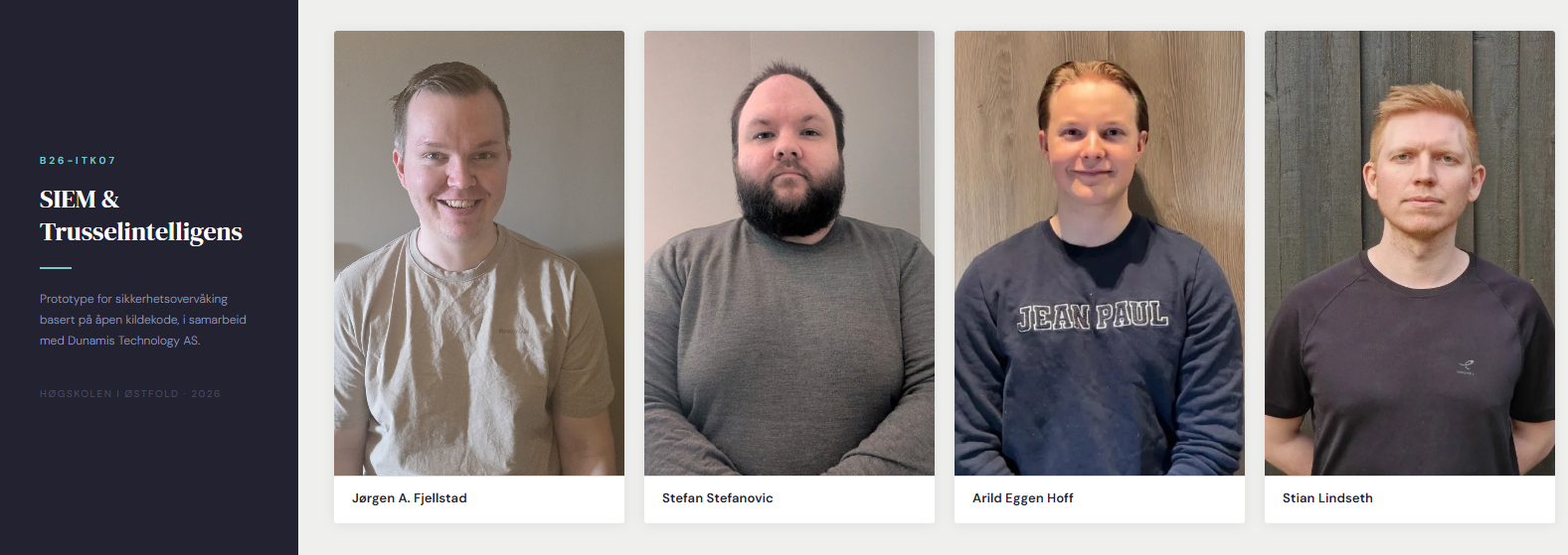 Bildet viser gruppemdlemmene på gruppe B26ITK07