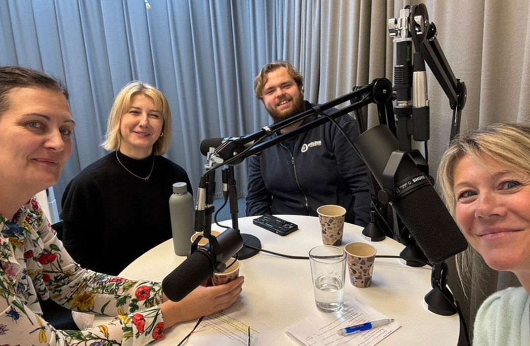 Samtale om DLD i podscaststudio.