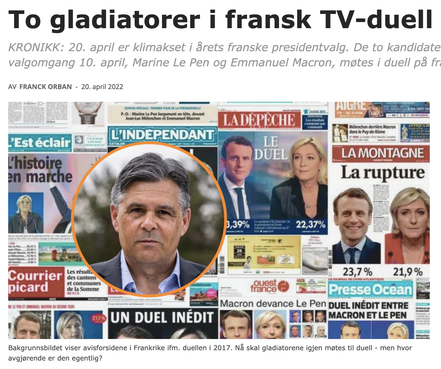 To gladiatorer i fransk TV-duell