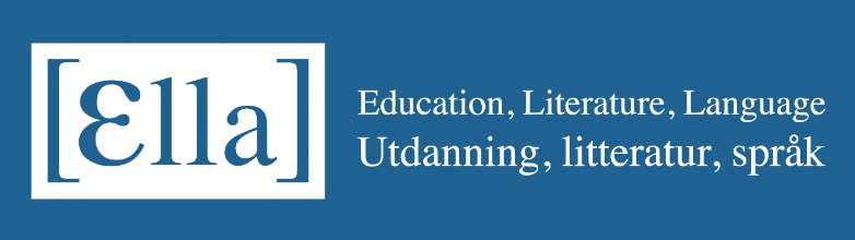 Bildet viser logoen til tidskriftet ELLA - Education, Literature, Language - Utdanning, litteratur, språk