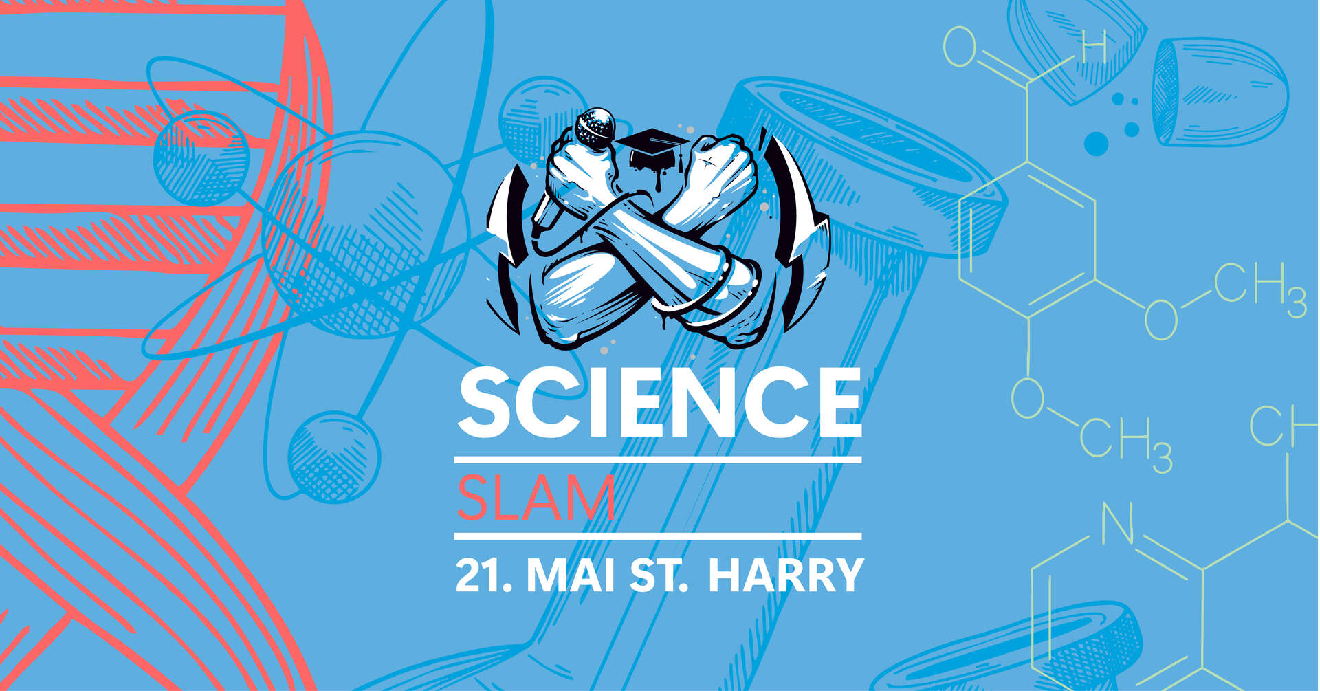 Bildet viser en plakat for arrangementet Science Slam