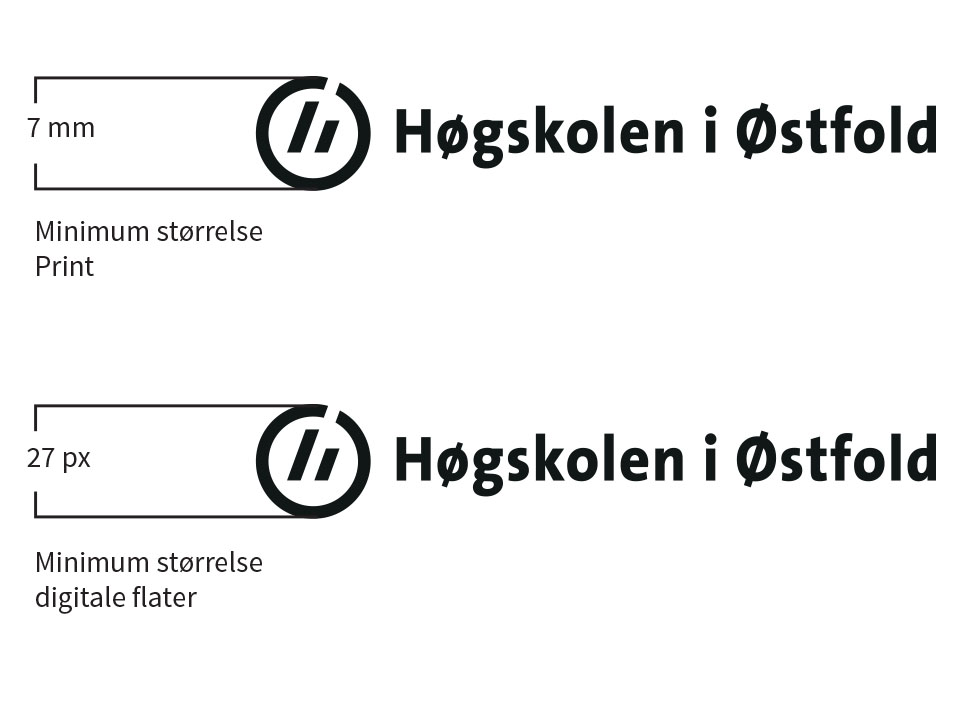 Illustrasjon for: Logoens minimum størrelse