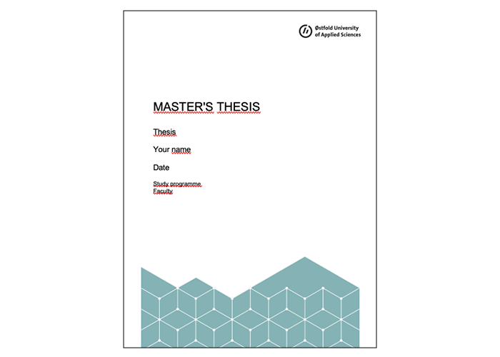 Masterthesis cover page. Image. 