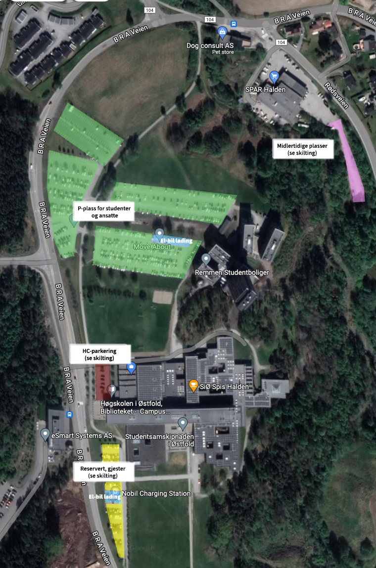 Parkeringskart for Studiested Halden