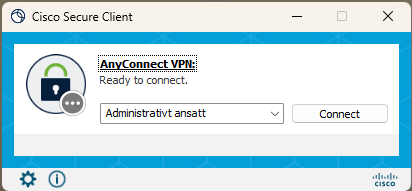 Cisco Secure Client for administrativ ansatt