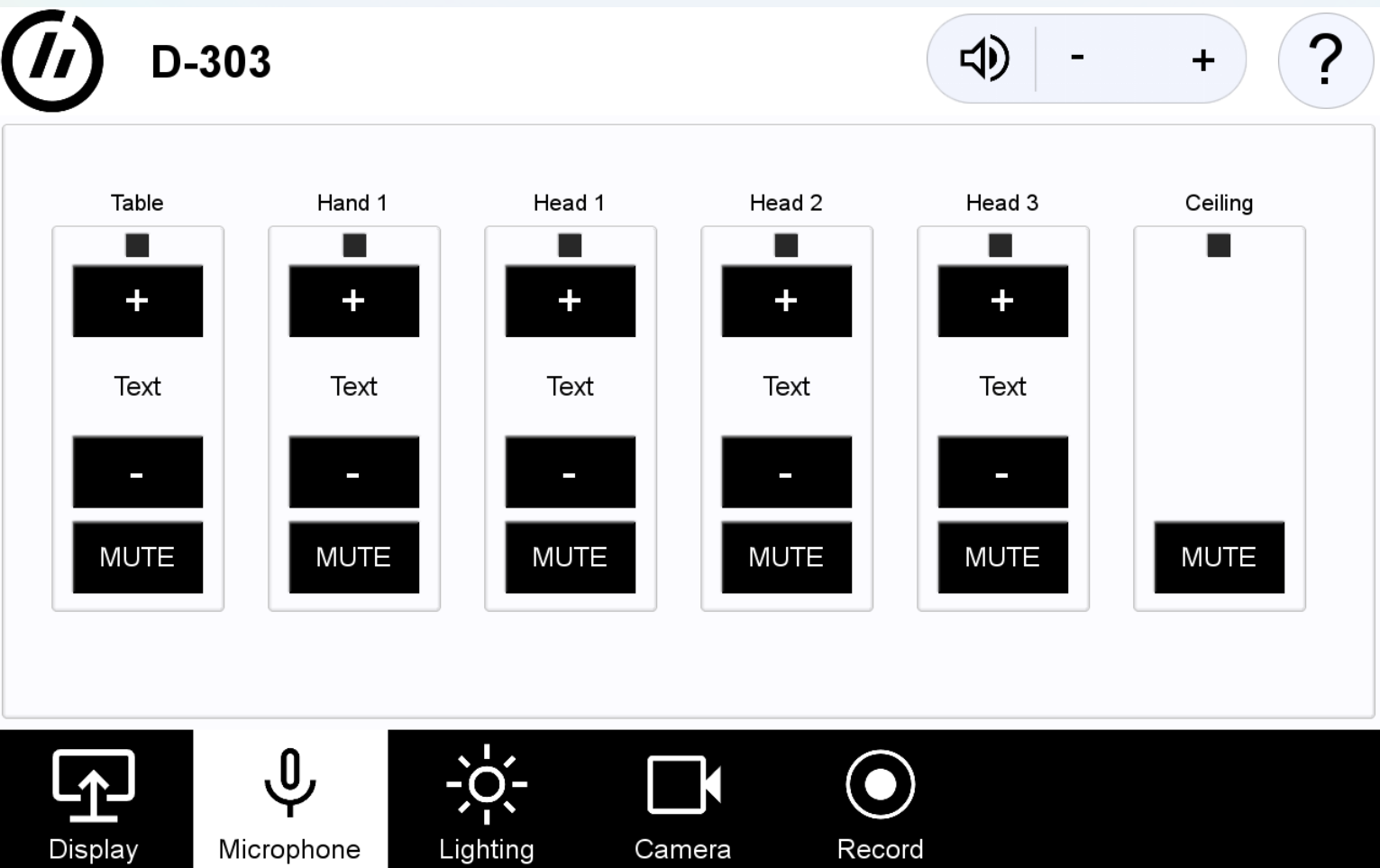 Bilde av microphone meny for justering av mikrofoner